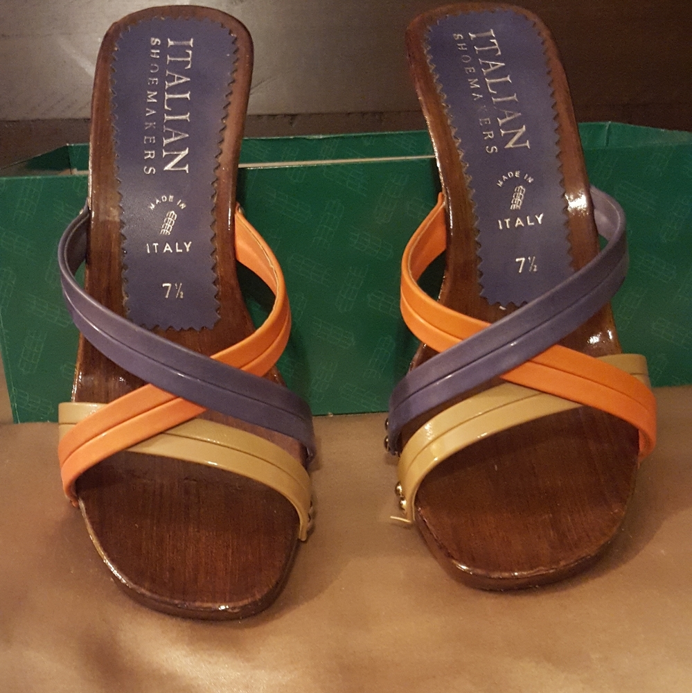 Orange & Blue Italian Shoemaker sandals